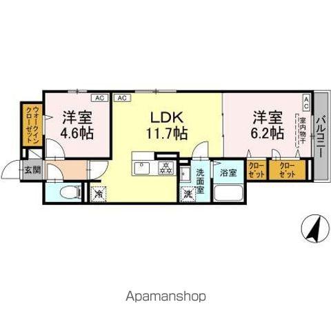 メゾン・ド・クレマ(2LDK/2階)の間取り写真