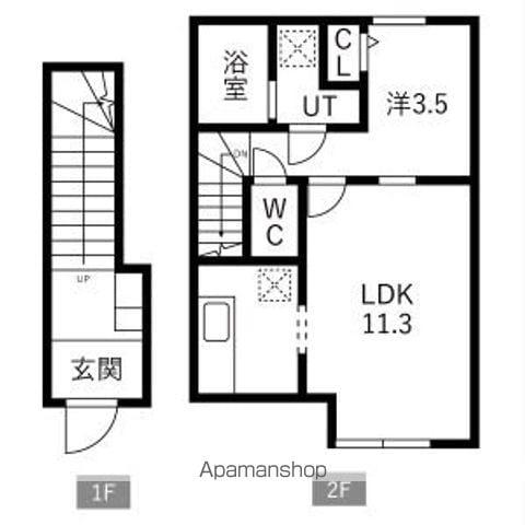 KD深町(1LDK/2階)の間取り写真