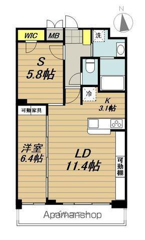 カームレジデンス プロローグ(1SLDK/3階)の間取り写真