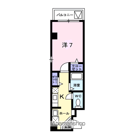 フィオーレMJ(1K/5階)の間取り写真