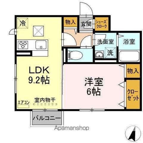 CASA SERENA・CASA VIVACE カーサヴィヴァー(1LDK/1階)の間取り写真