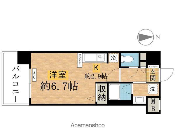 S-FORT八王子南(ワンルーム/6階)の間取り写真