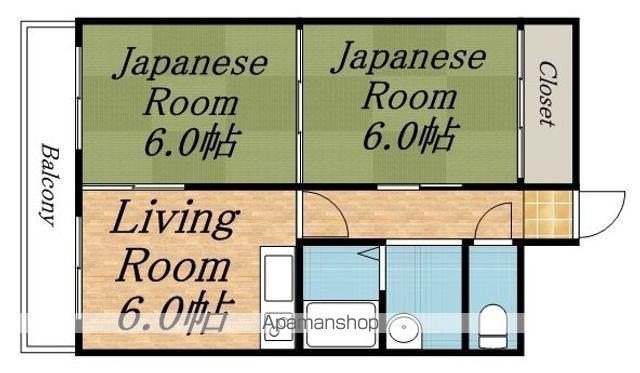 琴似コーポ(2DK/6階)の間取り写真