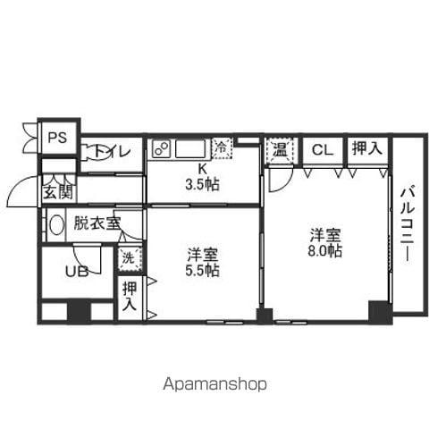 ファーストレーベン六枚ANNEX(1LDK/7階)の間取り写真