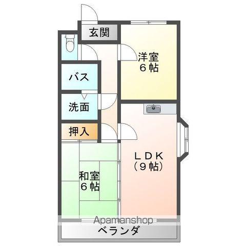 メゾン旭(2DK/2階)の間取り写真