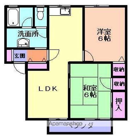ガーデンシティ桜町D(2LDK/1階)の間取り写真