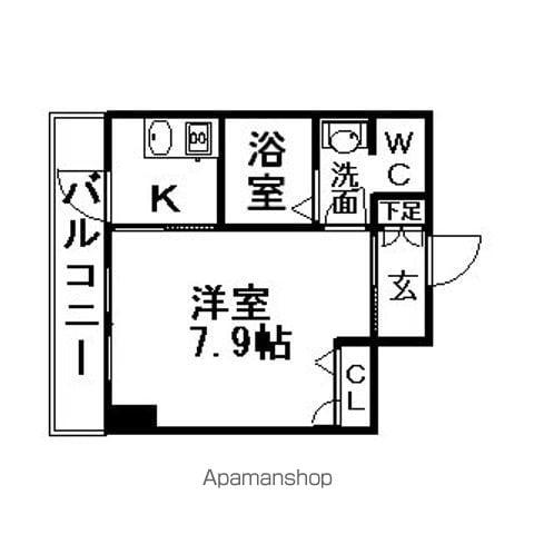フロンティアタワー名駅南(1K/6階)の間取り写真