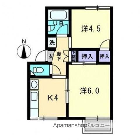 RAFFLES ELEGANCE(2DK/1階)の間取り写真