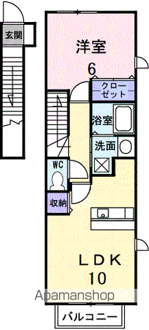メゾン・ドゥ・シャルマン弐番館(1LDK/2階)の間取り写真