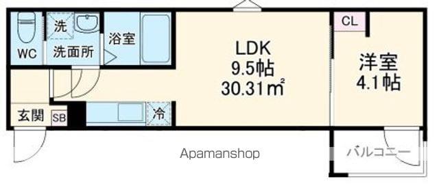 GRADUS道場北Ⅱ(1LDK/3階)の間取り写真