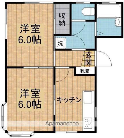 グロース・ネオ(2DK/2階)の間取り写真
