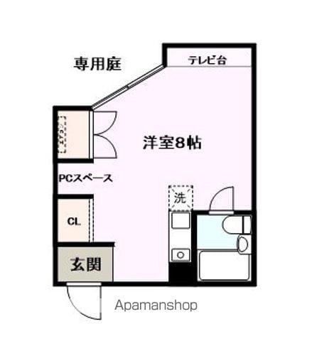 サンシャイン東梶返(ワンルーム/1階)の間取り写真