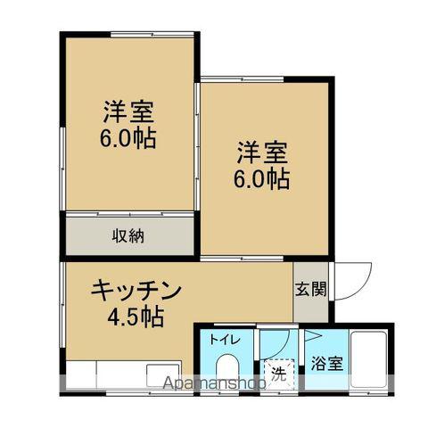 コーポちば(2K/2階)の間取り写真