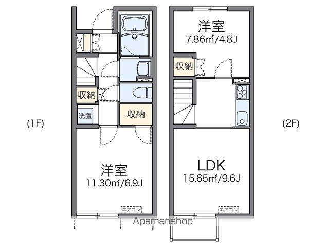 レオネクストハピネス大谷(2LDK/1階)の間取り写真