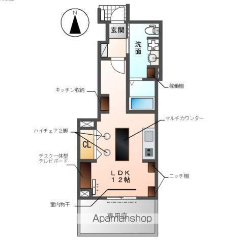 グランメゾン屋形(ワンルーム/1階)の間取り写真