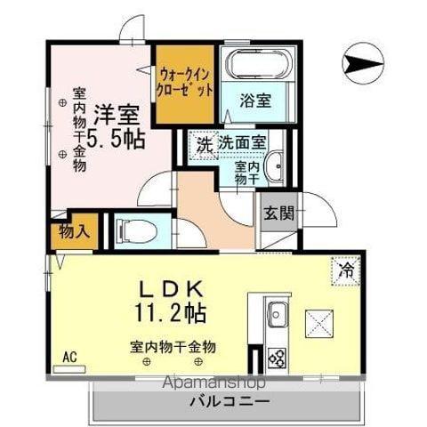 ルチルクオーツ(1LDK/1階)の間取り写真