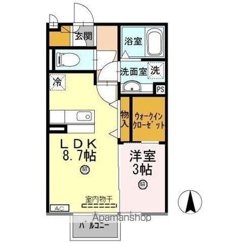ル・リアン(1LDK/2階)の間取り写真