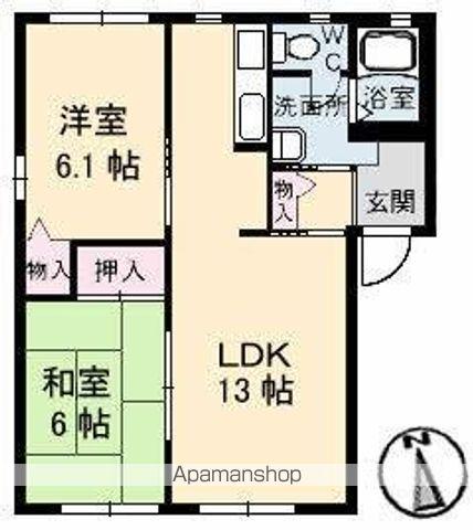 グリーンコート(2LDK/1階)の間取り写真