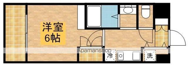 クレシア弐番館(1K/6階)の間取り写真