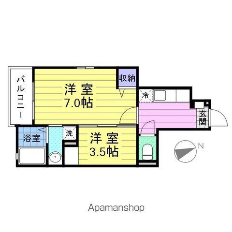 ファブール・シュンⅠ(1K/1階)の間取り写真
