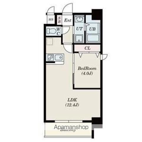 ALIVIS北梅田(1LDK/3階)の間取り写真