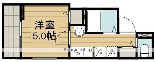 MELDIA河辺(1K/2階)の間取り写真