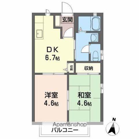 ケンタウルスΔ(2DK/1階)の間取り写真