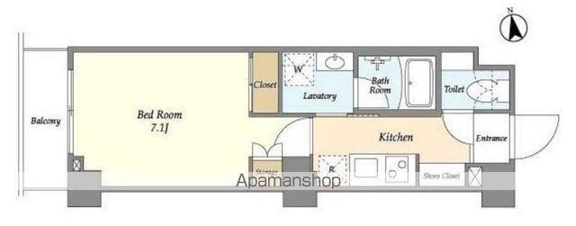 四谷坂町レジデンス(1K/3階)の間取り写真