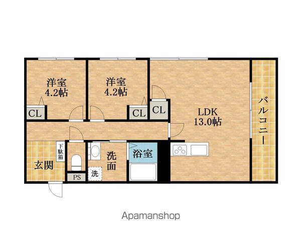 CHAINON高石(2LDK/1階)の間取り写真
