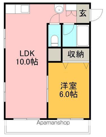 福徳ハイツ(1LDK/3階)の間取り写真