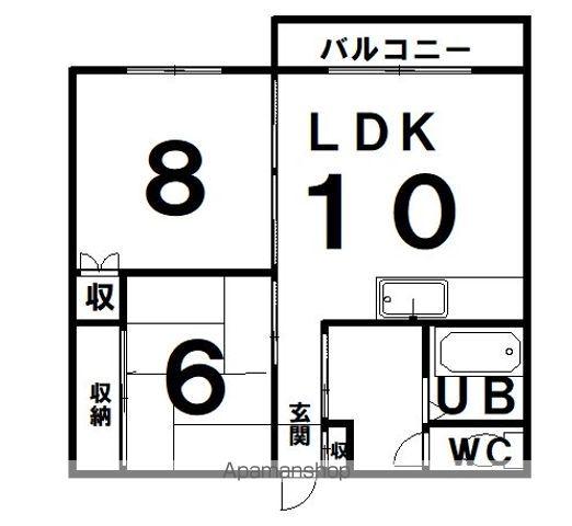 コーポ栄(2LDK/2階)の間取り写真