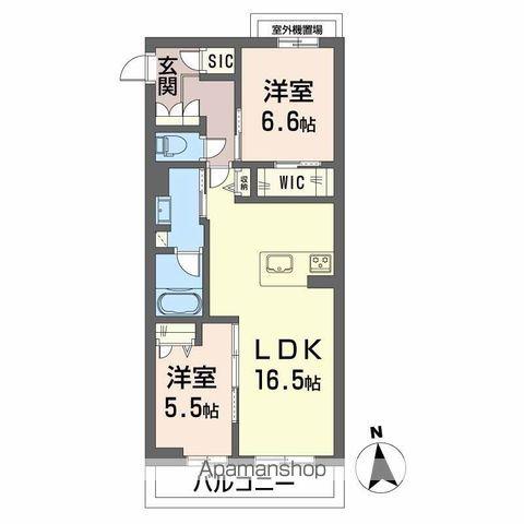 シャーメゾンレジデンス夜明(2LDK/3階)の間取り写真