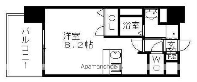 ライジングコート名古屋駅前東(ワンルーム/2階)の間取り写真