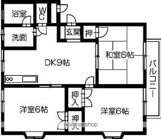 エクセレント ソシア(3DK/2階)の間取り写真