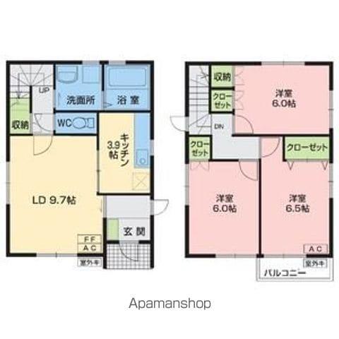 八戸線 小中野駅 徒歩30分 2階建 築16年(3LDK)の間取り写真
