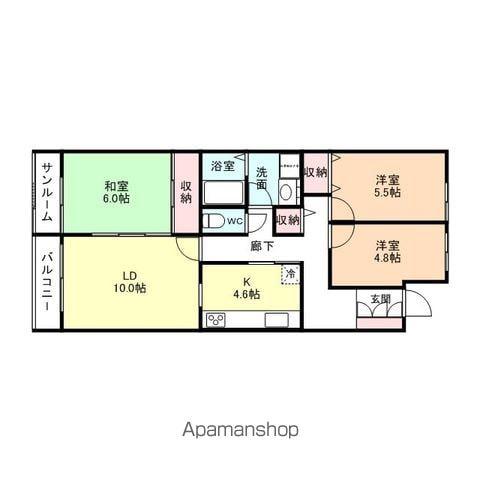 ECRU TAKAOKA(3LDK/5階)の間取り写真
