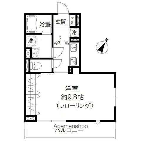 フォーブル白鷺(1K/3階)の間取り写真