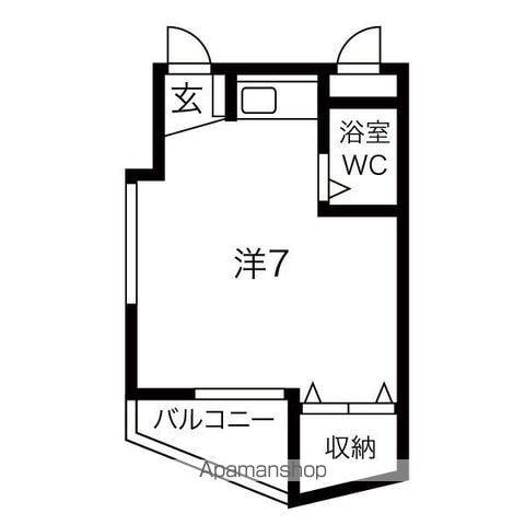 鶴田マンション(ワンルーム/3階)の間取り写真