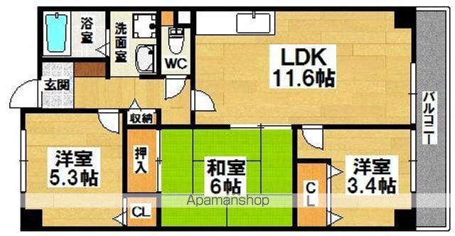 中百舌鳥ガーデンハウス蔵(3LDK/8階)の間取り写真