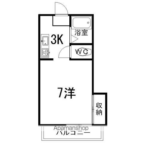 ハイツイーストクラウド(1K/4階)の間取り写真
