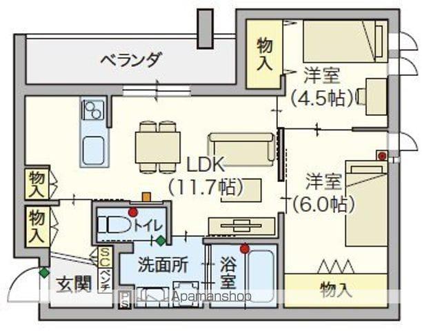 LOISIR壽光(2LDK/3階)の間取り写真