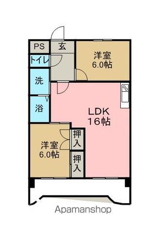 グレースマンション(2LDK/3階)の間取り写真