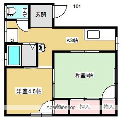 コーポ大成(2K/1階)の間取り写真