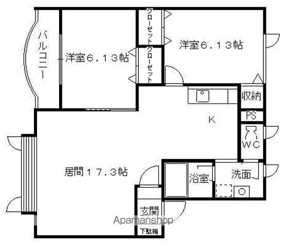 SION(2LDK/2階)の間取り写真