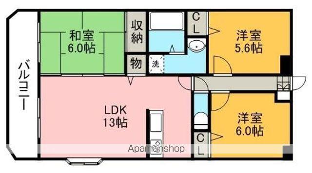 アルバ・パラッツオ(3LDK/4階)の間取り写真