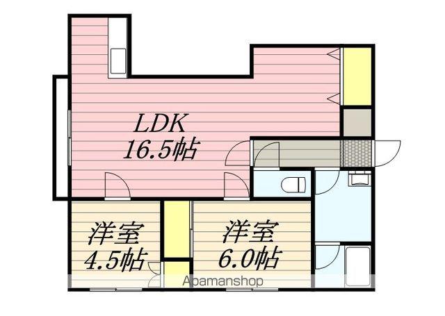 メゾンパティオ海岸町(2LDK/2階)の間取り写真