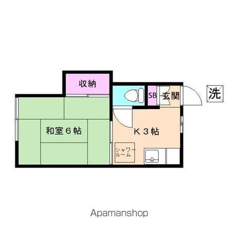 サニーマイホーム(1K/2階)の間取り写真