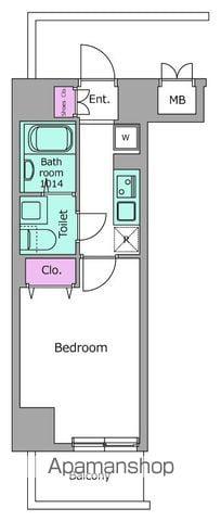 レジディア西船橋(1K/1階)の間取り写真