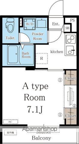リブリ・西草津(1K/2階)の間取り写真