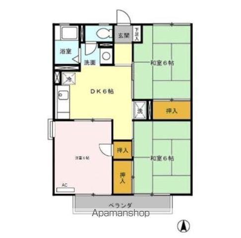 メゾン・鶴見 Ⅱ(3DK/2階)の間取り写真